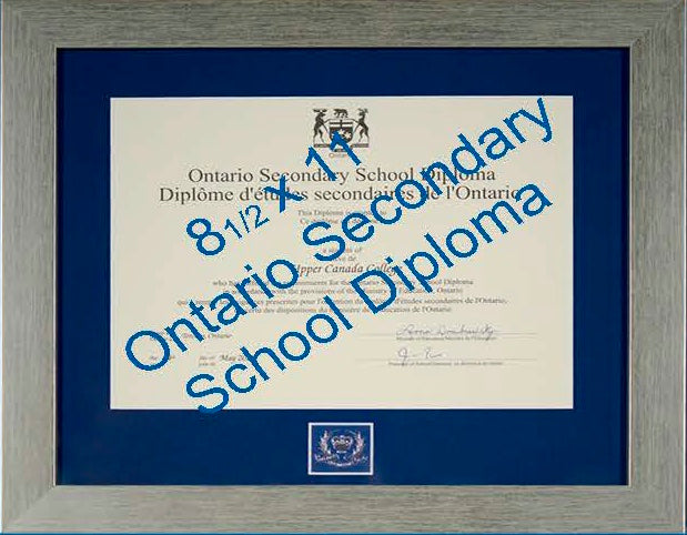 PO Graduation Frames - 8 1/2 x 11 Ontario Diploma / Scholar